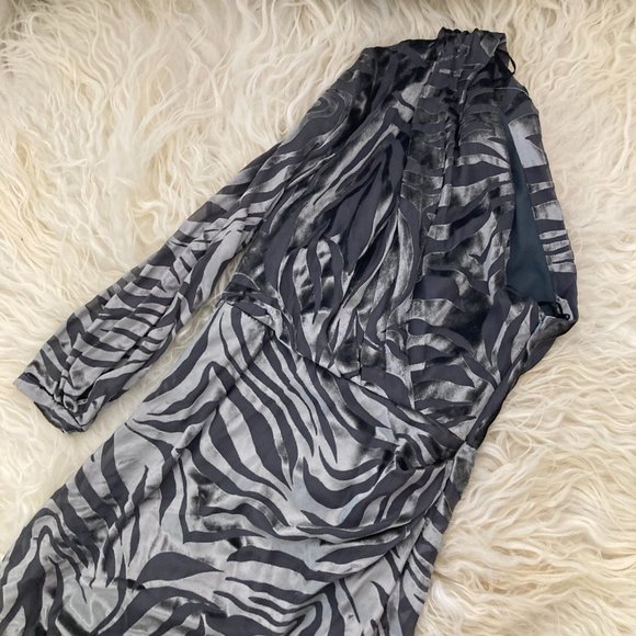 IRO Nimas one-sleeve draped devoré-velvet mini dress - Picture 13 of 15